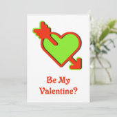 Hart met pijl - Valentijnsdag Kaart (Staand voorkant)