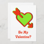 Hart met pijl - Valentijnsdag Kaart (Voorkant / Achterkant)