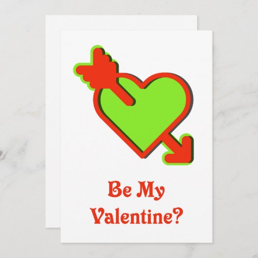 Hart met pijl - Valentijnsdag Kaart (Voorkant / Achterkant)