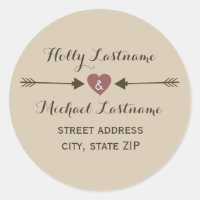 Hart met pijlen Adres Sticker