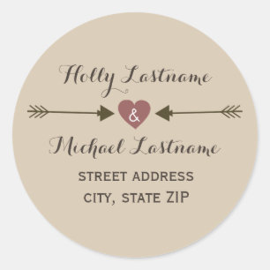 Hart met pijlen Adres Sticker
