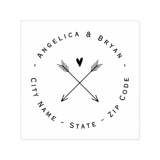 Hart met Pijlen Retouradres Zelfinkkend Stempel (Design)