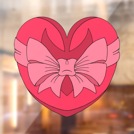 Hart met pijlpunt en boog raamsticker (Vel 2)