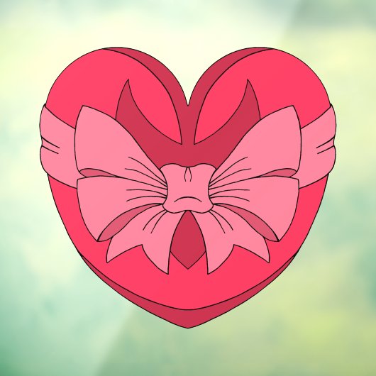 Hart met pijlpunt en strik raamsticker (Vel 3)