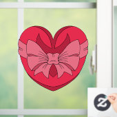 Hart met pijlpunt en strik raamsticker (Huis)