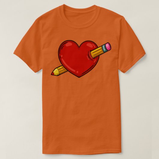 Hart met potloodliefde om tekenartiest te tekenen t-shirt (Design voorkant)