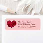 Hart met Red Bow-Valentijn Etiket (Insitu)