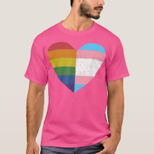 Hart met regenboog en transgender voor pride mont t-shirt