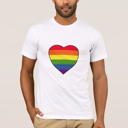 Hart met regenboogkleuren t-shirt (Voorkant)