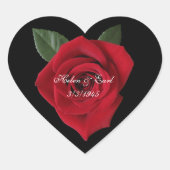 Hart met roos sticker label adres product (Voorkant)