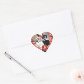 HART MET ROZE ROZEN BRUILOFT FOTOSJABLOON HART STICKER (Envelop)
