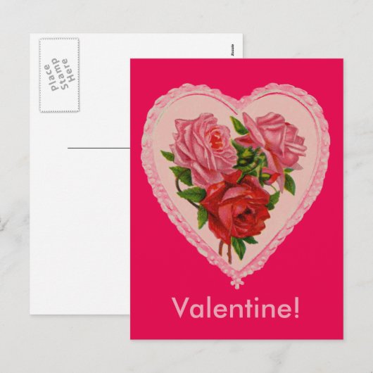  hart met Rozen Briefkaart (Voorkant / Achterkant)