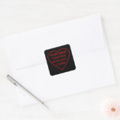 Hart met SAGETHER-MET-LOVE-KARM omschakeling Vierkante Sticker (Envelop)