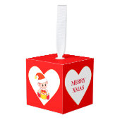 Hart met schattige elf en engelenkerst decoratie (Voorkant hoekig)