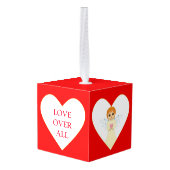 Hart met schattige elf en engelenkerst decoratie (Achter hoekig)