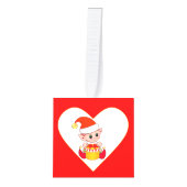 Hart met schattige elf & engel Kerstmis Decoratie (Voorkant)