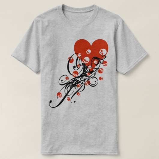 Hart met schedels en zwendel T-Shirt (Design voorkant)