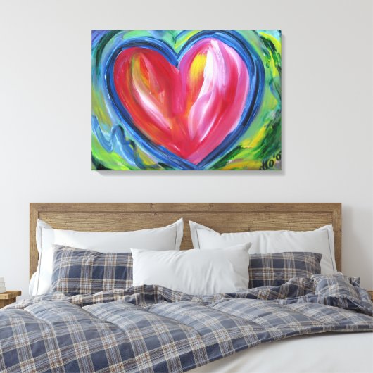 Hart met schilderen van kunstschilderingen op hoop canvas afdruk (Insitu (Slaapkamer))