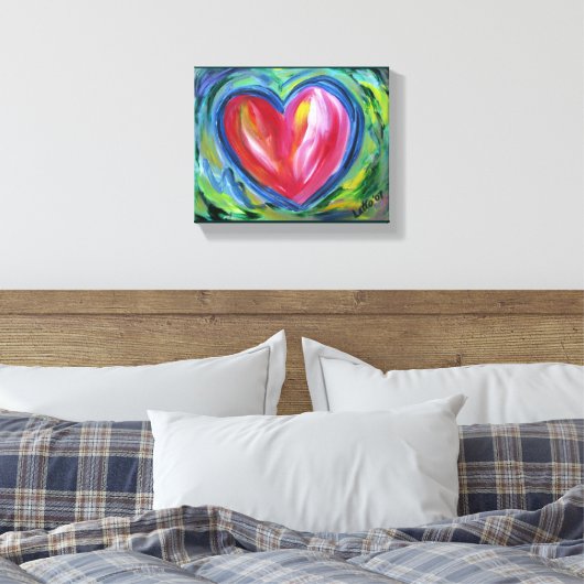Hart met schilderen van kunstschilderingen op hoop canvas afdruk (Insitu (Slaapkamer))