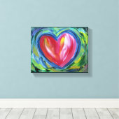 Hart met schilderen van kunstschilderingen op hoop canvas afdruk (Insitu (Houten vloer))