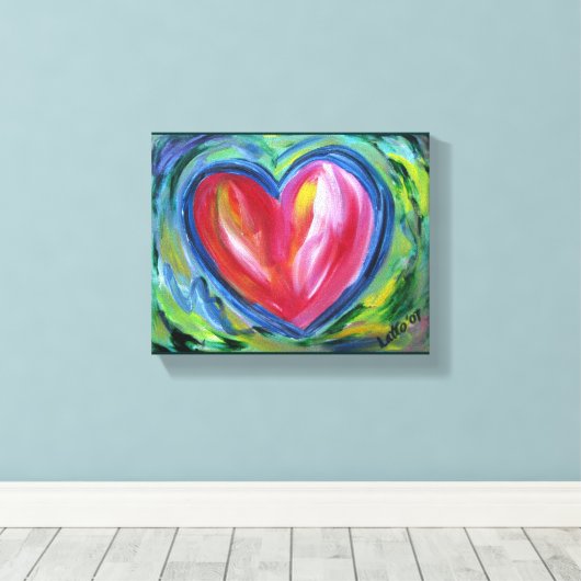 Hart met schilderen van kunstschilderingen op hoop canvas afdruk (Insitu (Houten vloer))