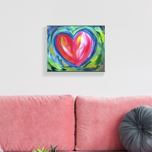 Hart met schilderen van kunstschilderingen op hoop canvas afdruk (Insitu (Woonkamer))