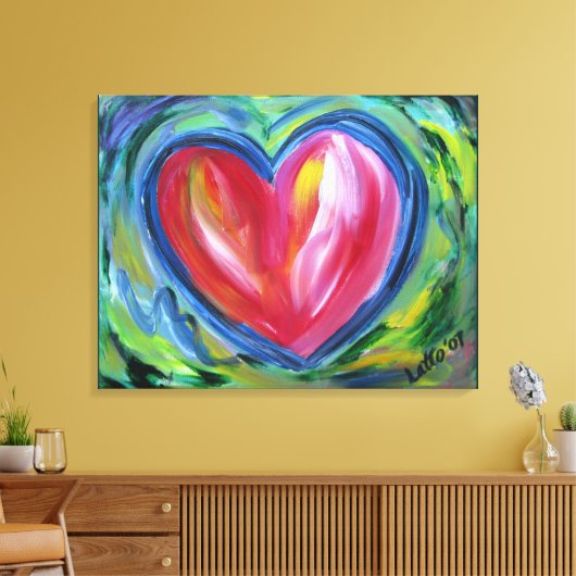 Hart met schilderen van kunstschilderingen op hoop canvas afdruk (Insitu (Woonkamer))