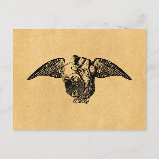 Hart met sluizen en ringen briefkaart (Voorkant)