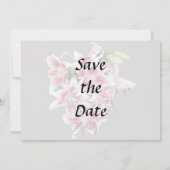 Hart met Stargazer-lelies Save The Date (Achterkant)