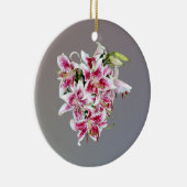 Hart met Stargazer Lilies Keramisch Ornament (Rechts)