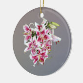 Hart met Stargazer Lilies Keramisch Ornament (Links)