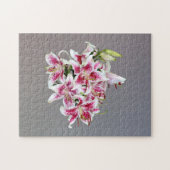Hart met Stargazer Lilies Legpuzzel (Horizontaal)
