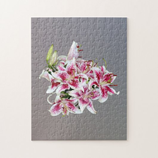 Hart met Stargazer Lilies Legpuzzel (Verticaal)