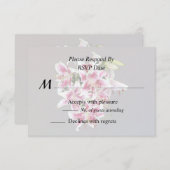 Hart met Stargazer Lilies RSVP Kaartje (Voorkant / Achterkant)