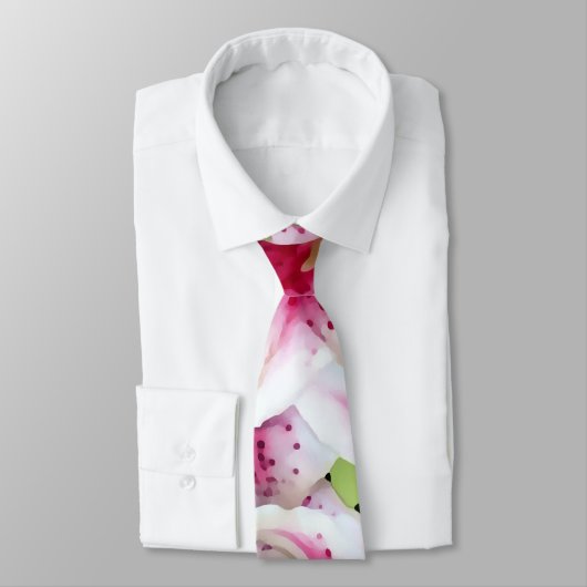 Hart met Stargazer Lilies Stropdas (Gebonden)