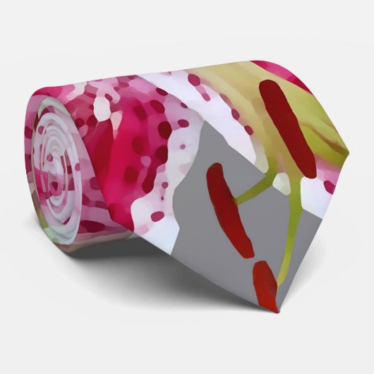 Hart met Stargazer Lilies Stropdas (Opgerold)