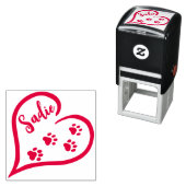 Hart met trappenverf afdrukken en aangepaste naam  zelfinktende stempel (In situ)