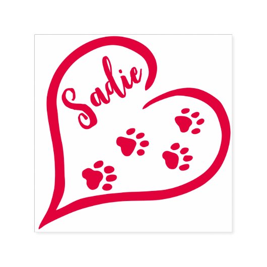 Hart met trappenverf afdrukken en aangepaste naam  zelfinktende stempel (Design)