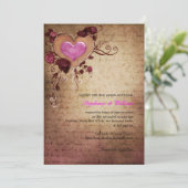 hart met uitnodiging tot weddenschap met Rozen (Staand voorkant)