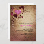 hart met uitnodiging tot weddenschap met Rozen (Voorkant / Achterkant)