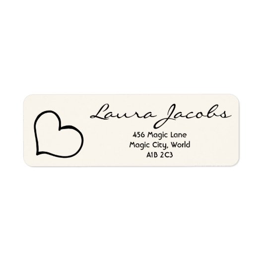 Hart Met Uw Naam Script Aangepaste Cadeausetiket A Etiket (Voorkant)