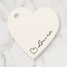 Hart Met Uw Naam Script Aangepaste Gift Tags Bedankjes Labels