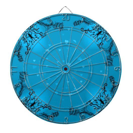 Hart met ventilator en blauwe vlinder dartbord (Voorkant)