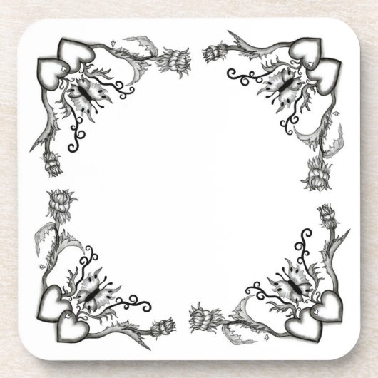 Hart met ventilator en vlinder bier onderzetter (Voorkant)