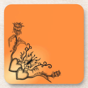 Hart met ventilator en vlinder bier onderzetter