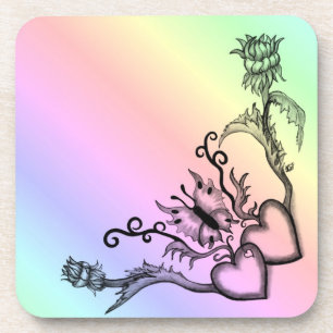 Hart met ventilator en vlinder bier onderzetter