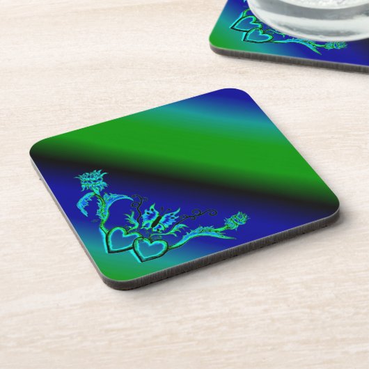 Hart met ventilator en vlinder bier onderzetter (Linkerzijde)