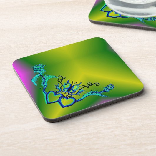 Hart met ventilator en vlinder bier onderzetter (Linkerzijde)