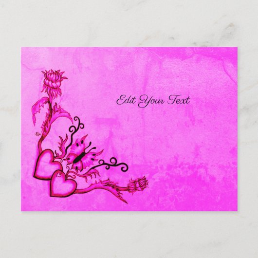 Hart met ventilator en vlinder briefkaart (Voorkant)