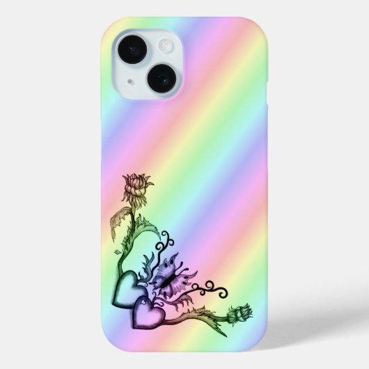 Hart met ventilator en vlinder Case-Mate iPhone case (Achterkant)